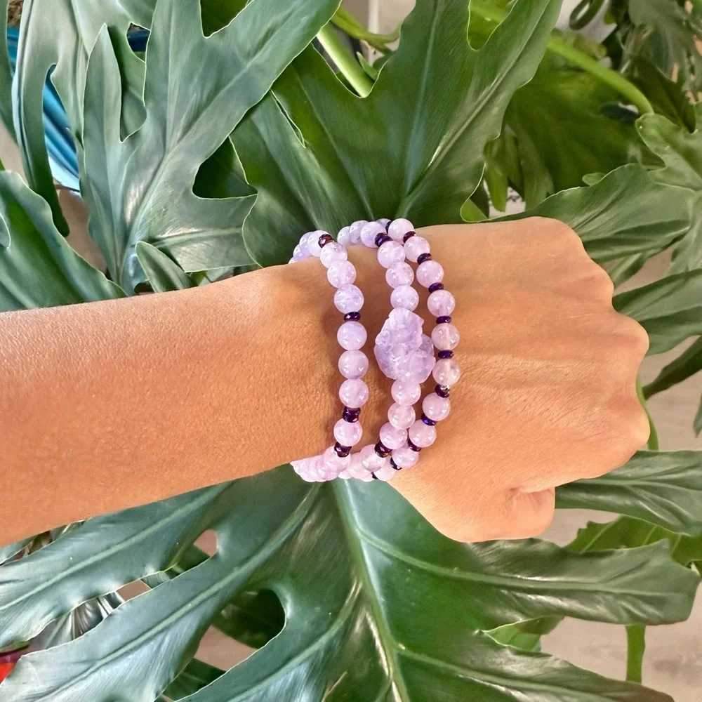 Amethyst & Hematite bracelet (one) | Handmade beaded bracelet